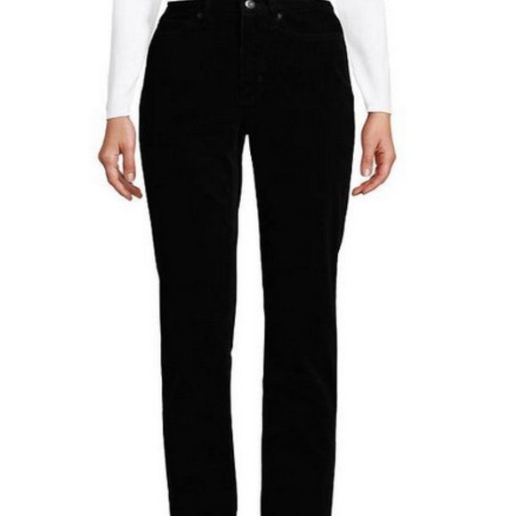 Lands' End Pants - 2/$30 Lands' End Women's High Rise Straight Leg Black Corduroy Pants 14 Tall
